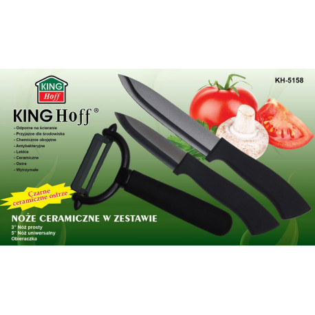 Набор керамических ножей +овощечистка 3пр KingHoff KH5158
